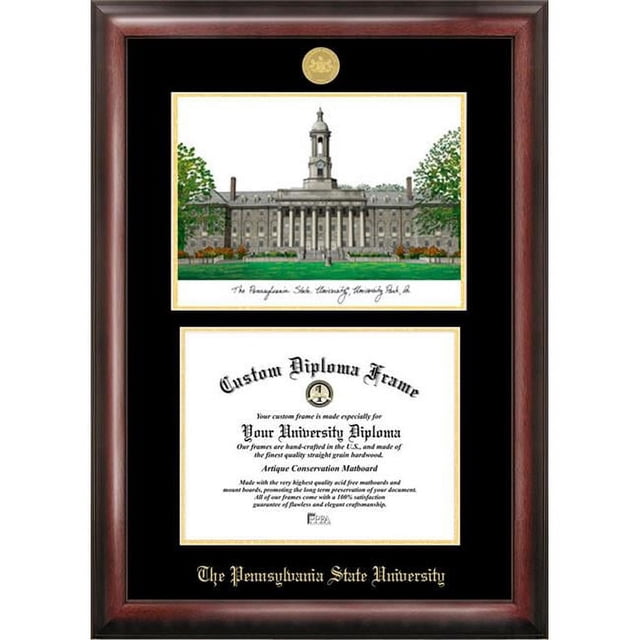 Campus Images PA994LGED Penn State University Gold embossed diploma frame with Campus Images lithograph