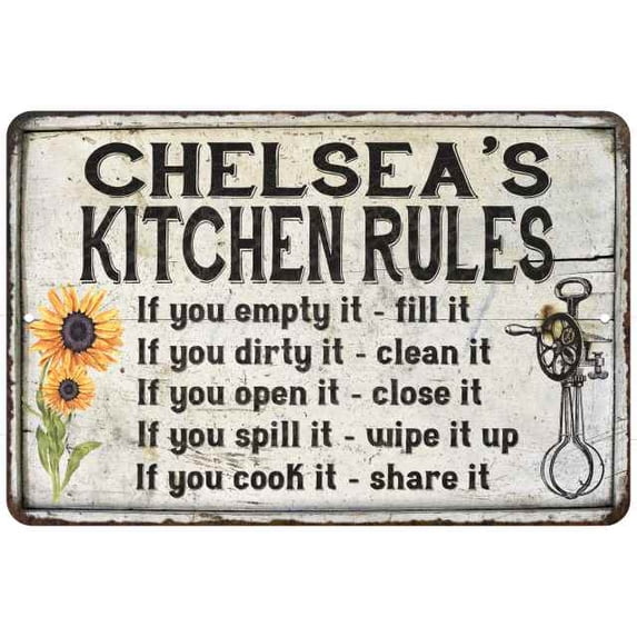 Chelsea's Kitchen Rules Chic Sign Vintage Decor 8x12 Metal Sign 208120032410