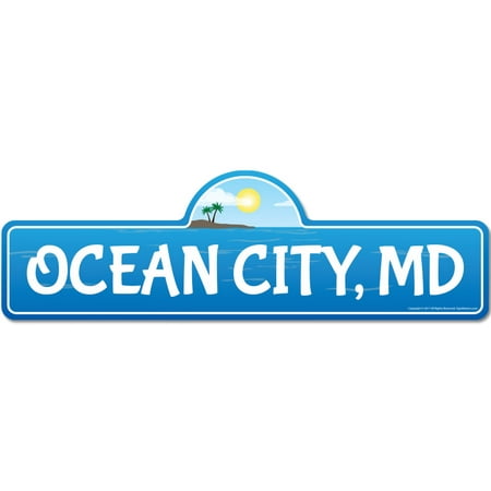 Ocean City, MD Maryland Beach Street Sign | Indoor/Outdoor | Surfer, Ocean Lover, Décor For Beach House, Garages, Living Rooms, Bedroom | Signmission Personalized