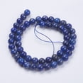 thumbnail image 2 of Natural Lapis Lazuli(Filled Color Glue) Beads Strands Dyed Grade A Round 8mm Hole: 0.8mm about 46pcs/strand 15.3 inch, 2 of 3