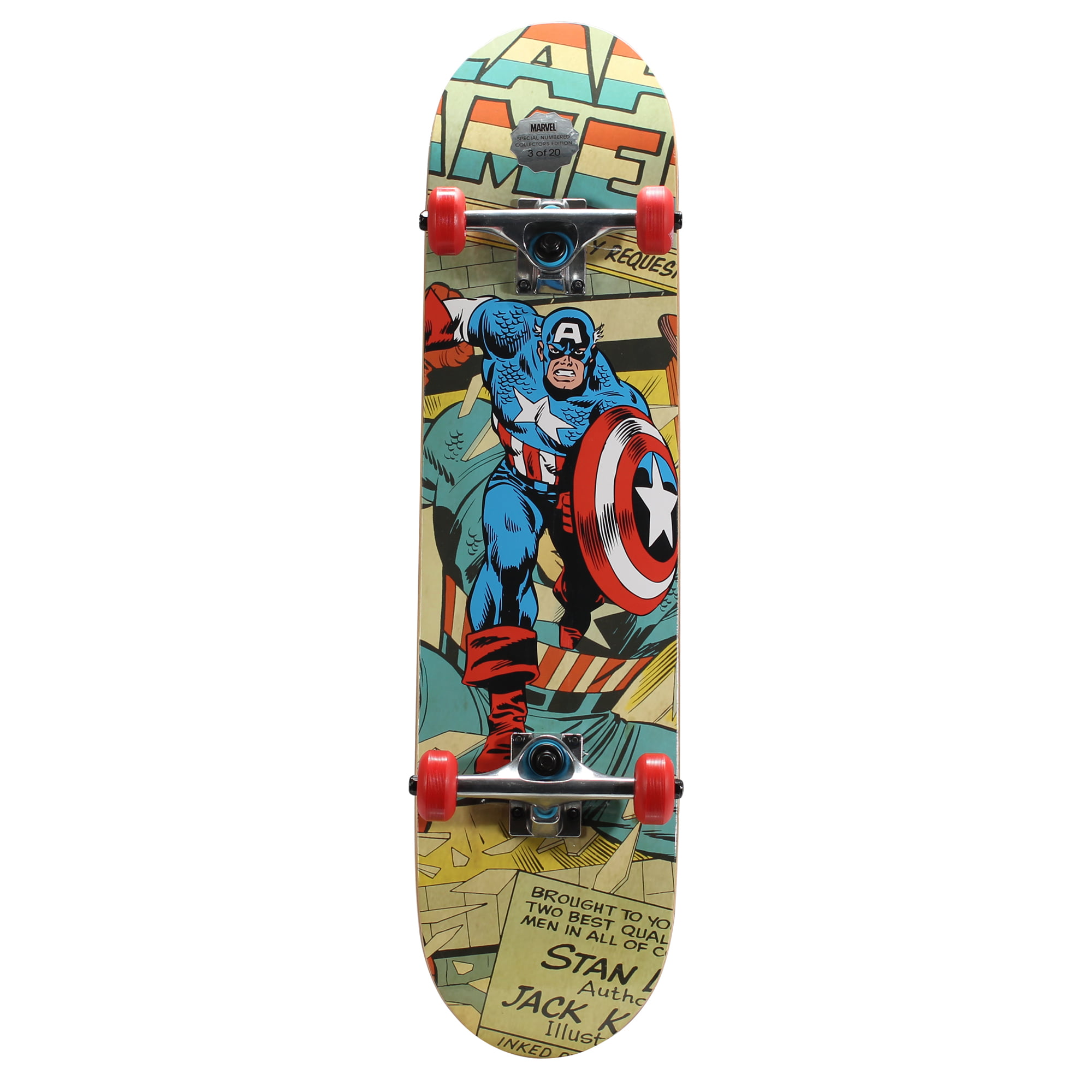 SKATEBOARD Board Holz Funboard Holzboard Streetboard Komplett Captain America 