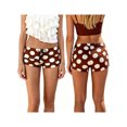 thumbnail image 2 of LMLYSoH Women's Dot Print Mini Shorts Summer Fashionable Fold Over Low Waist Micro Shorts, 2 of 9