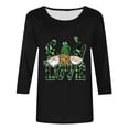 thumbnail image 4 of Meichang Hauts à Manches 3/4 pour Femmes, T-Shirts Graphiques Verts pour la Saint-Patrick, Blouses Décontractées à Col Rond, 4 of 4
