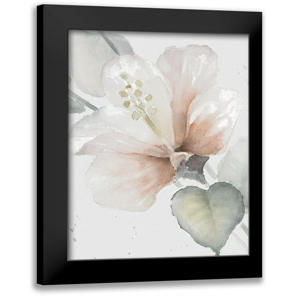 Loreth, Lanie 12x14 Black Modern Framed Museum Art Print Titled - Neutral Hibiscus II