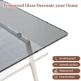 thumbnail image 4 of BISHE Rectangle Coffee Table, Tempered Glass Tabletop with Black Metal Legs, Modern Table for Living Room , Transparent Glass, 4 of 12