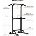 thumbnail image 4 of Yesurprise Power Tower - Pull Up & Dip Station for Home Gym Heavy Duty 330Lbs Free Standing Workout Equipment With Adjustable Height 65"-82.7" Multi-Grip Bars for Chin-Ups Push-Ups Leg Raises, 4 of 7