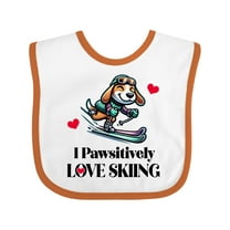 Inktastic Skiing Beagle Puppy Skier Boys or Girls Baby Bib