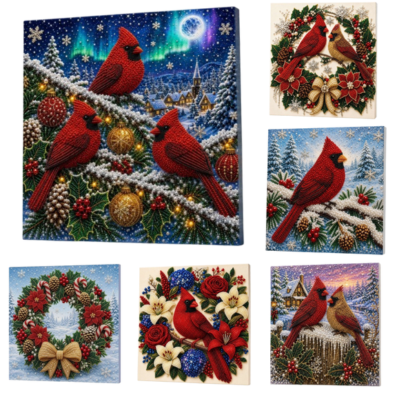 3D Christmas Pearl Art Kit 8×8in Diamond Painting for Adults, Holiday DIY Wall Decor Set with Resin Pearls, One Size(D)