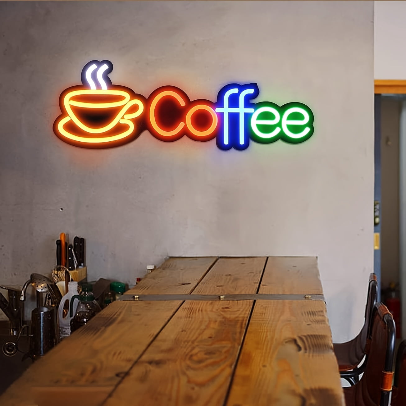 SDOTXA 1pc Coffee Neon Sign  5V Bright Coffee Led Neon Sign For Wall Decoration 18.11* 7.91in  Neon Light Decoration Cafe Open Sign Restaurant  Store Wall Light Sign  Coffee Neon Light Sh