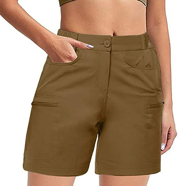 Women's Casual Cargo Shorts Summer Stretch High Waist Quick Dry Running