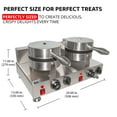 thumbnail image 6 of ALDKitchen Belgian Waffle Maker | Cone Maker and Waffle Iron | Round-Shape Thin Waffles | Stainless Steel | 110V (DOUBLE), 6 of 9