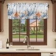 thumbnail image 6 of Blue Coastal Curtain Valances for Windows, Kitchen Valance Window Treatments Panel 2 Pack, Summer Beach Starfish Weeping Eucalyptus Ombre Rod Pocket Short Curtains for Bathroom Bedroom 54 x 18 Inch, 6 of 8