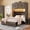 Gray, variant on ANPOO Farmhouse Queen Size Murphy Bed with Storage Cabinet, LED Lights & Charging Station, Wooden Wall Bed with 4 Doors & 2 Drawer and Lockable Casters, 2-in-1 Cabinet Bed for Guest Room, Bedroom