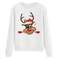 thumbnail image 3 of Christmas Women Pullover Manches Longues Fermeture Blouse Graphique Imprimé Mode Sweat-Shirt à Capuche Outwear Doux Veste Mi-Longue Col Rond Hiver Cardigan, 3 of 6