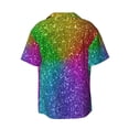 thumbnail image 2 of Sigee Colorful Glitter Print Men's Shirts Casual Button Down Short Sleeve Summer Beach Shirt Hawaiian Vacation Shirts Tee Shirt-, 2 of 7