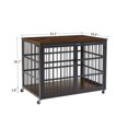 thumbnail image 3 of Royard Oaktree Dog Crate Furniture with Doors, Heavy Duty Dog Kennel on Wheels with Flip-Top, 3 of 7