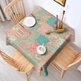 thumbnail image 2 of Pioneer Flower Floral Print Pattern Square Tablecloth, Waterproof Wipeable Spillproof Washable Table Cover for Home Kitchen Party Decor, 60"x60", 2 of 6