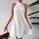 thumbnail image 5 of TaTaai Womens Casual Halter Neck Dress Sleeveless Solid Color Loose Fit Flowy Midi Length Soft Comfortable Elegant for Summer Daily Vacation Beach Gift, 5 of 5