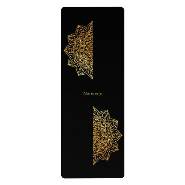Eco Friendly Exercise Yoga Mat, Luxurious Non-Slip Lotus Alignment Lines Pattern Made of Natural PU Rubber Mat Exercise Equipment for Home Workout(72*27")