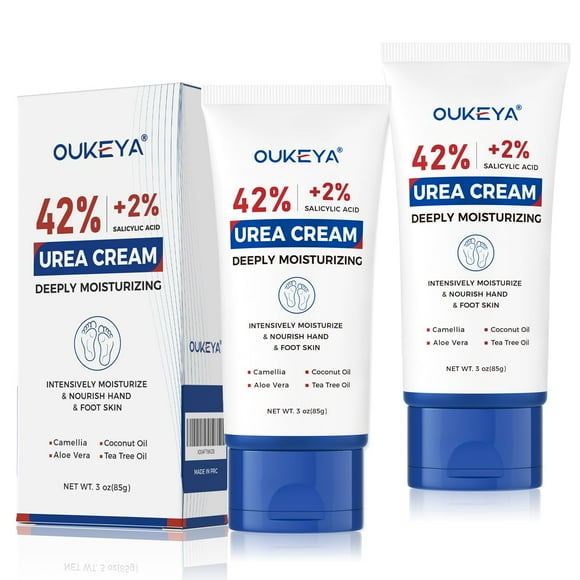 Crema para pies y manos OUKEYA Urea 42% w/ 2% de ácido salicílico 85 g x2
