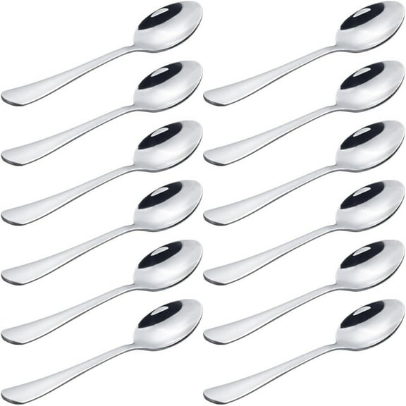 Stainless Steel Espresso Spoon, 5 Inches Mini Coffee Spoon for Demitasse Dessert Tea, Set of 12 Silver