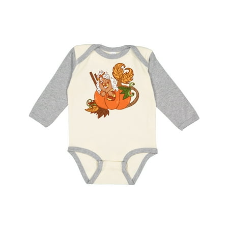 

Inktastic Beautiful Pumpkin Spice Mermaid Nestled in Pumpkin Gift Baby Boy or Baby Girl Long Sleeve Bodysuit