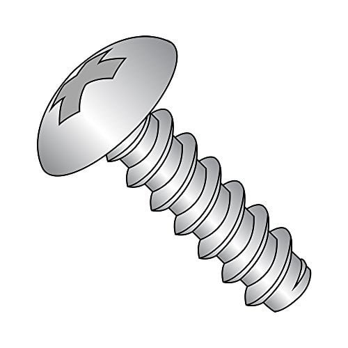 Type B Truss Head 1/2 Length #8-18 Thread Size Plain Finish 18-8 Stainless Steel Sheet Metal Screw Pack of 100 Phillips Drive