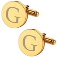 thumbnail image 1 of BodyJ4You 2PC Cufflinks Engraved Personalized Initials Letter G Formal Button Shirt Gift Box Set, 1 of 6