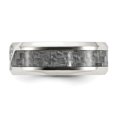 thumbnail image 3 of Auriga Fine Jewelry Stainless Steel Polsihed with Gray Carbon Fiber Inlay and CZ 8mm Men's Band Size 12, 3 of 7