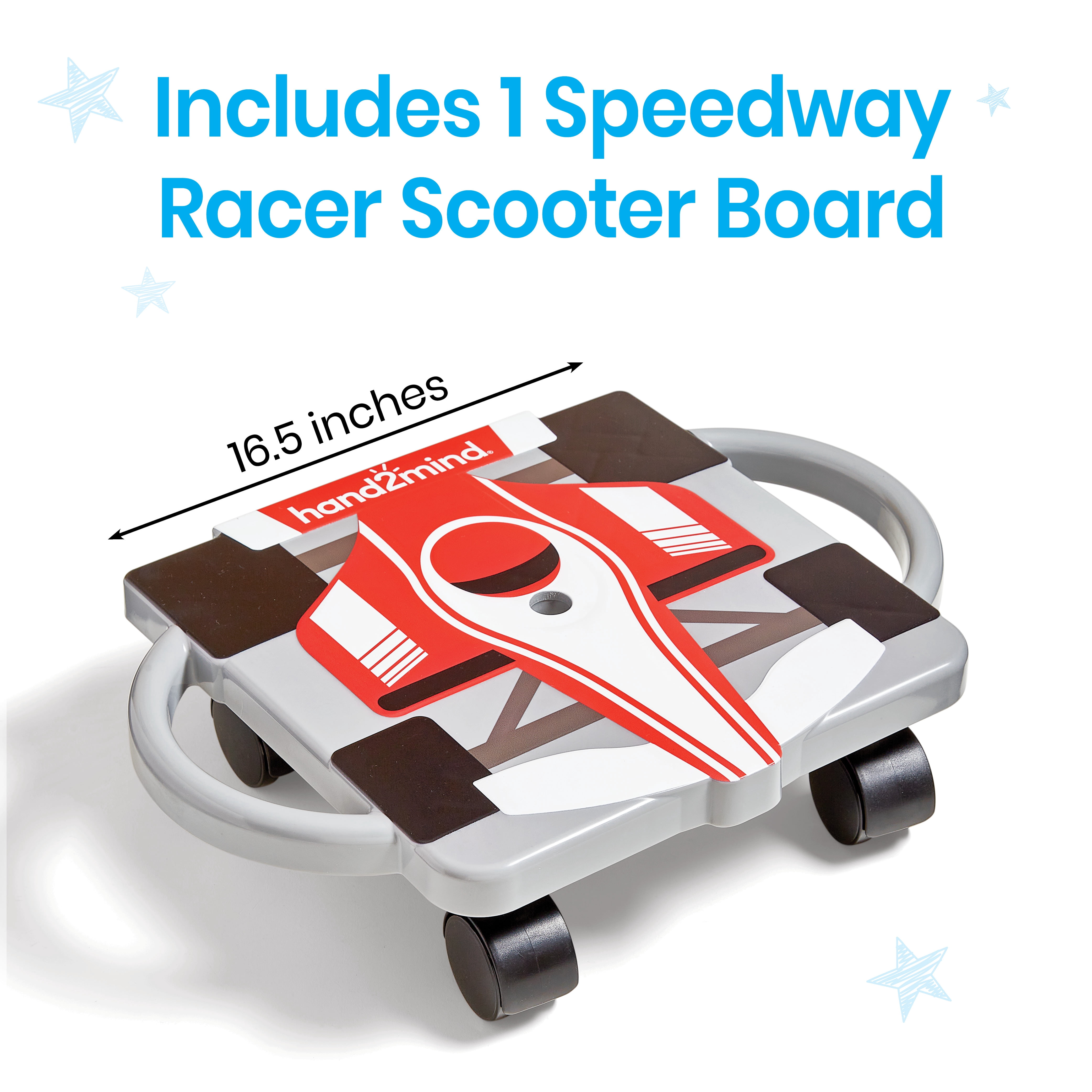 hand2mind Speedway Racer Scooter Board, Red