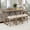 Brown + 4-Piece Bar Table Set, variant on Luckynote 4-Piece Bar Table Set with Power Outlet, Dining Bar Table and Chairs Set,Bar Table Set with 3 Padded Stools for Living Room, Dining Room, Game Room, Brown