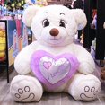 thumbnail image 2 of PELUCHERIA - Oso Rechoncho Blanco ILY con corazon Morado, 2 of 5