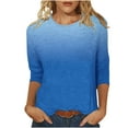 thumbnail image 2 of EQWLJWE Hauts pour Femmes Manches 3/4 T-shirt Ample Imprimé de Mode pour Femmes Blouse à Manches 3/4 Col Rond Hauts Décontractés Hauts pour Femmes Manches 3/4 Liquidation, 2 of 5