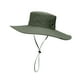 thumbnail image 1 of Sombrero de cubo Gorras de pesca Impermeable Transpirable Ligero Verano Casual Pescador Sombrero para el sol Visera para mochilero Deportes de playa Estilo A Verde, 1 of 9