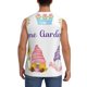 thumbnail image 4 of Fotbe Watercolor Gnome Garden Men's Camiseta sin Mangas Estampada para Hombres, Playera Casual para Gimnasio, Entrenamiento, Playa-XX-Large, 4 of 7