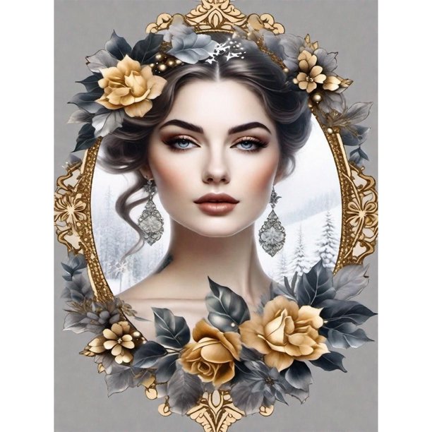 (LP1719) Lleno Diamantes Dama Serie Personajes Resina 30*40CM