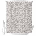 thumbnail image 2 of Farmhouse Flower Waterproof Fabric Shower Curtain,Botanical Vintage Grey Leaf Plant Waterproof Fabric Shower Curtain for Bathroom Curtains Bathtubs Shower Curtains with 12 Hooks Extra Long 72x84, 2 of 8