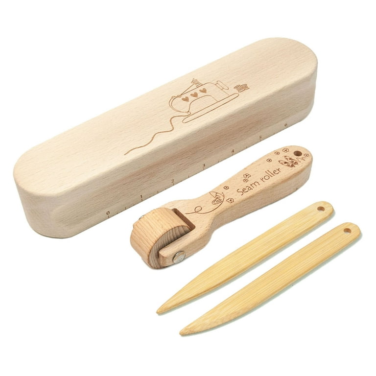 FINGERINSPIRE Seam Roller Wooden Tailors Clapper Seam Flattening Tool  Accessories with 2 Pcs Bamboo Point Turner Quilting Seam Roller Sewing  Roller