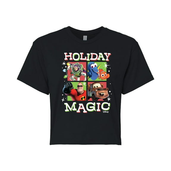 Toy Story - Holiday Magic - Juniors Cropped Cotton Blend T-Shirt