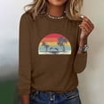 thumbnail image 1 of EQWLJWE Blouses à Manches Longues pour Femmes Grande Taille Mode Printemps Imprimé Manches Longues Col Rond Tee Décontracté Hauts Vêtements d'Automne pour Femmes, 1 of 6