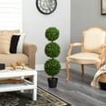 thumbnail image 7 of Nearly Natural 3’ Artificial Boxwood Triple Ball Topiary Tree – Lifelike Faux Greenery for Indoor & Outdoor Decor, 7 of 7