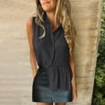 thumbnail image 2 of BLVB Women’s Sleeveless Button down Shirts Casual Collared Tank Top V Neck Summer Tunic Blouses for Work Businees, 2 of 5