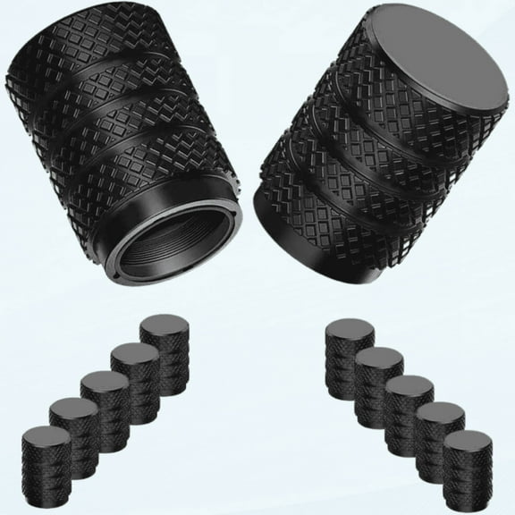 Corrosion Resistant Tire Valve Caps - 12 Pack Aluminum Alloy Tire Caps with Plastic Liner, Universal Tire Stem Caps for Car, Truck, Motorcycle and Bike