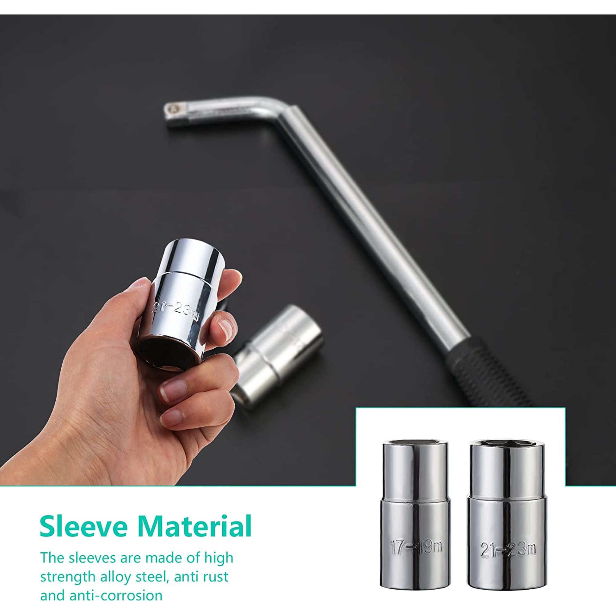 17mm &19mm 21mm &23mm Car Van Brace Extendable Wheel Socket Tyre Lug Nut Wrench 17mm &19mm 21mm &23mm Car Van Brace Extendable Wheel Socket Tyre Lug Nut Wrench