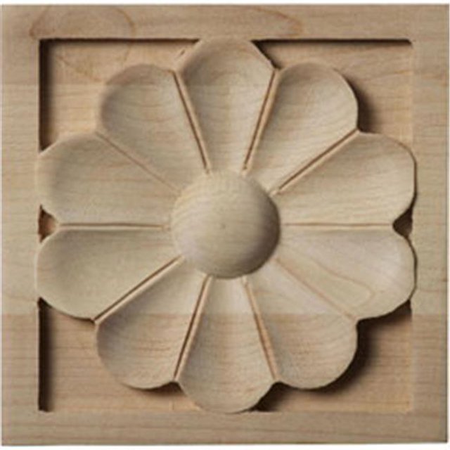 Ekena Millwork ROS03X03X01MEMA 3,5 Po. W x 3,5 Po. H x 0,75 Po. D Rosace Medway Moyenne- Érable- Accent Architectural