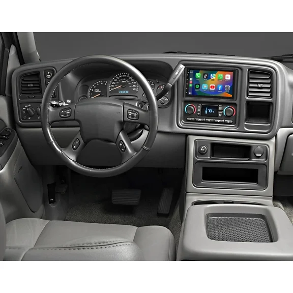 7in Android 13 Car Stereo for Chevrolet Silverado Tahoe 2003-2006, for GMC Sierra 1500 2003-2006 Built-in Wireless CarPlay Android Auto GPS Navigation 4 64G with Bluetooth Wifi FM/RDS SWC