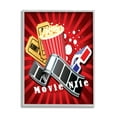 thumbnail image 2 of Stupell Industries Movie Nite Striped Vintage Cinema Popcorn Sign Graphic Art Gray Framed Art Print Wall Art, Design by Yvonne Coleman Burney, 2 of 5