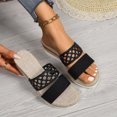 thumbnail image 5 of LOVZFMLL Women's Chunky Wedge Sandals Two Straps Cut Out Casual Fashion Slides Sandals Outdoor Walking Beach Vacation Sandals Black 5.5, 5 of 9