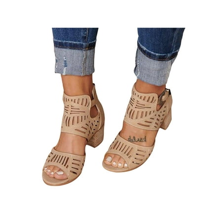 

Ymiytan Fashion Womens Sandals Block Heel Open Toe Summer Party Dress Shoes