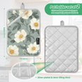 thumbnail image 6 of Yayeee Pot Holders Kitchen Heat Resistant with Pockets 7"x9.8" Cotton Oven Cooking Hot Pads, Sage Green Flower Pattern, 6 of 7